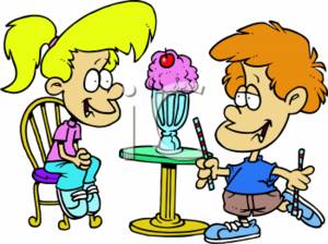 300x224 Clipart Picture Of A Couple Of Kids Sharing A Sundae