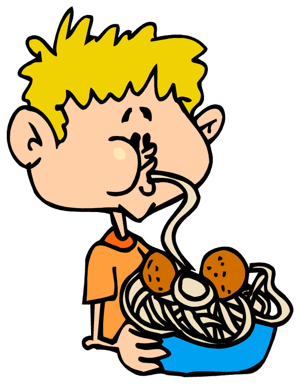 612x792 Kids Eat Meatball Clipart