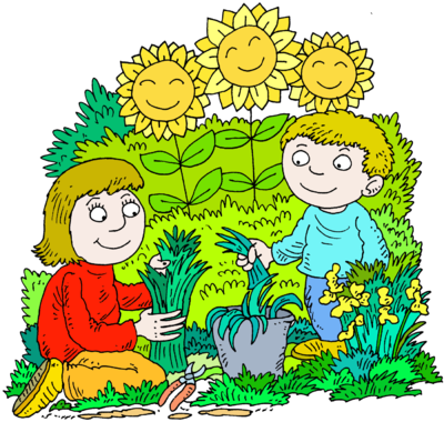 400x380 Image Mother And Son In A Happy Gardening Picture