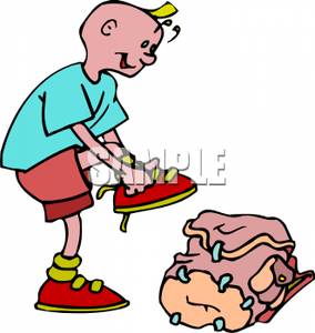 284x300 Boy Getting Dressed Clipart