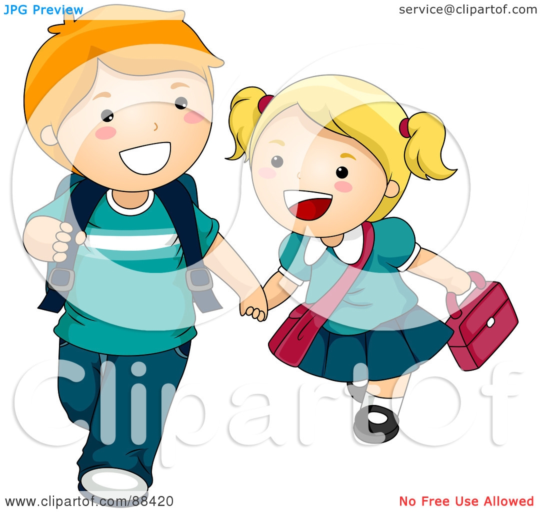 1080x1024 Kid Walking To School Clipart