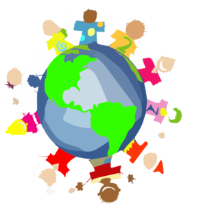 293x297 Kids World Hands Friends Networks Globe Illustration Small Clip