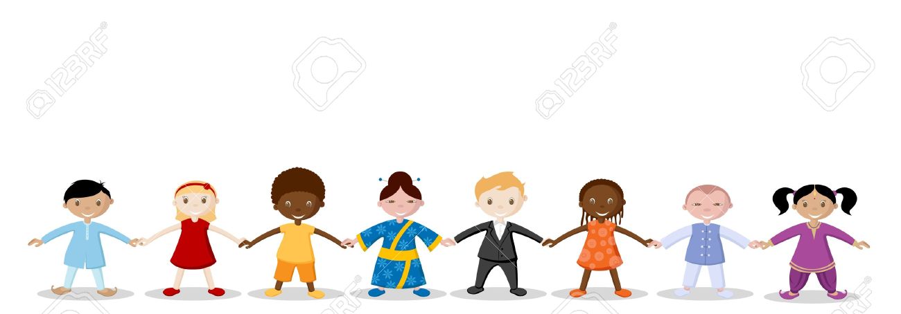 1300x454 Illustration Of Happy Children Holding Hand Of Each Other Royalty