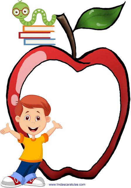 448x640 Borders For Kid Manzanas Escolares Portadas Caratulas