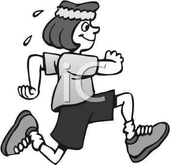 350x341 Image Of Woman Smilingnd Jogging With Sweat Dripping In