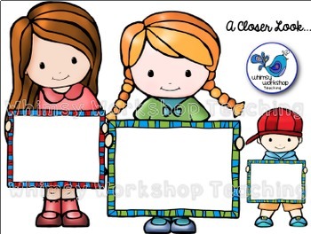 350x264 Kids With Signs 2 Clip Art By Whimsy Workshop Teaching Tpt
