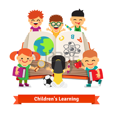 450x450 School Tree Of Knowledge And Children Education. Happy Kids