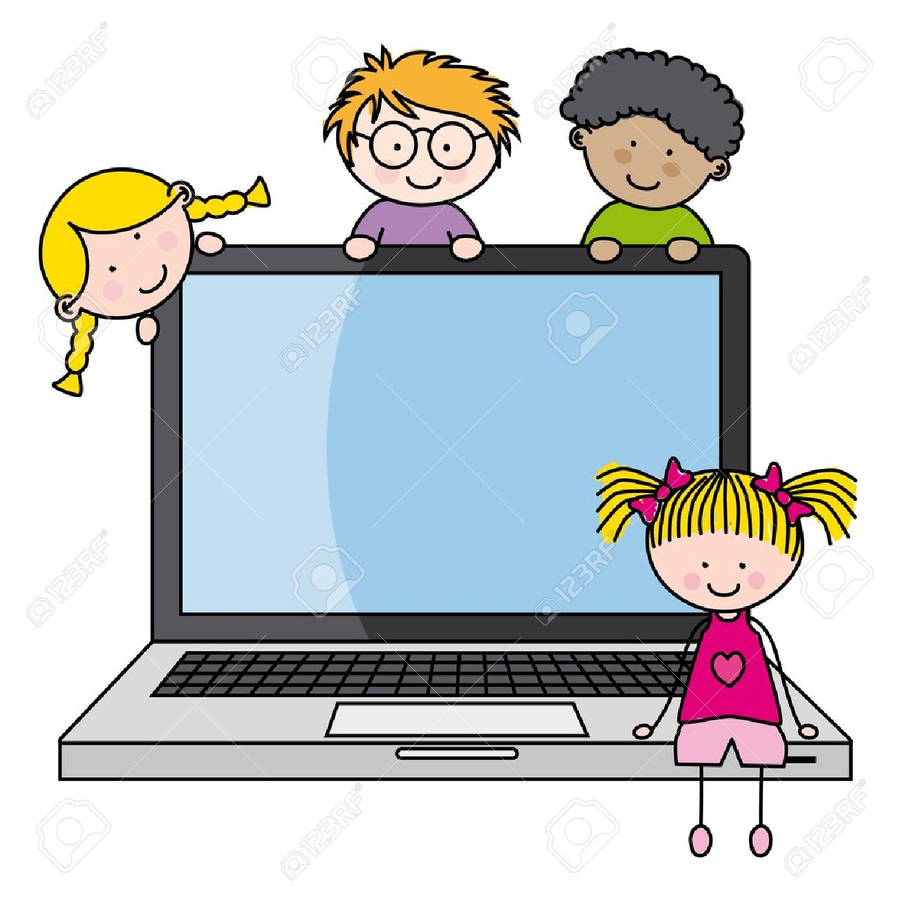 Computer Clip Art With Children Free Clipart Images C - vrogue.co