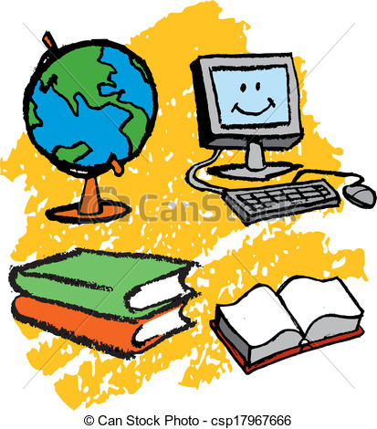 413x470 Books And Computer Clipart