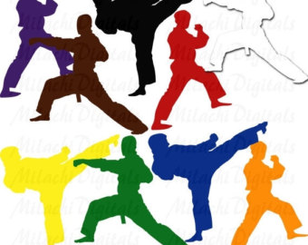340x270 Karate Pants Kids Silhouette Clipart