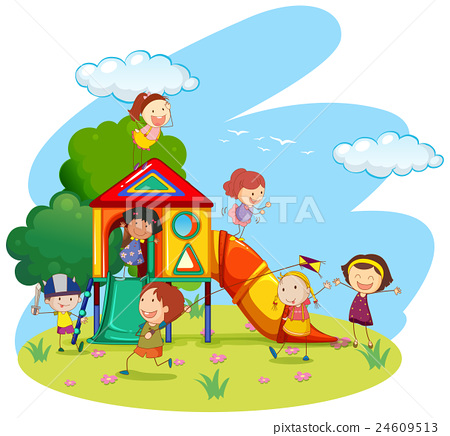 450x436 Children Playing On Slide In Park