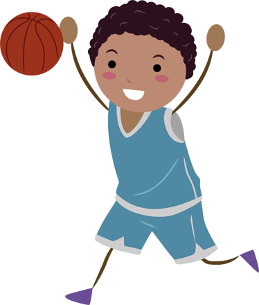 374x440 Young Boy Playing Basketball Kids Sticker