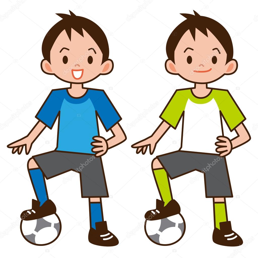1024x1024 Boy Playing Football Stock Vector Ankomando