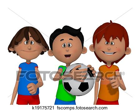 450x357 Clipart Of Cartoon Kids Playing Football K19175721