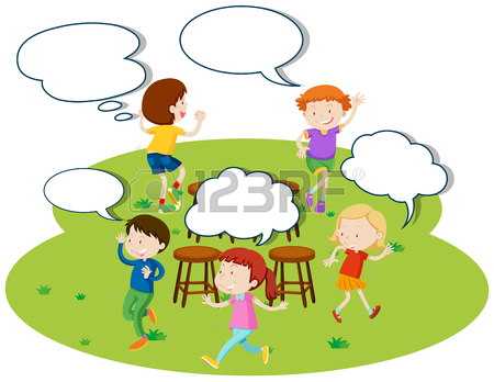 450x348 Children Playing Music Chairs In The Park Illustration Royalty