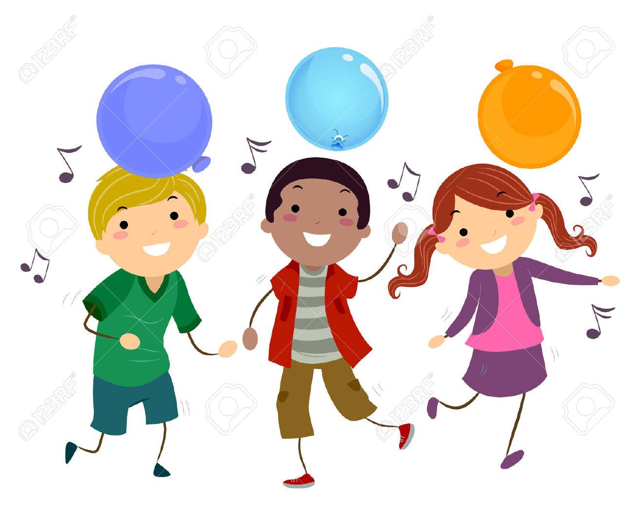1300x1046 Stickman Illustration Of Kids Dancing To Music Stock Photo