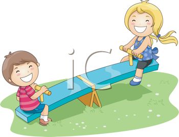 350x267 Kids Playing On A Playground Seesaw