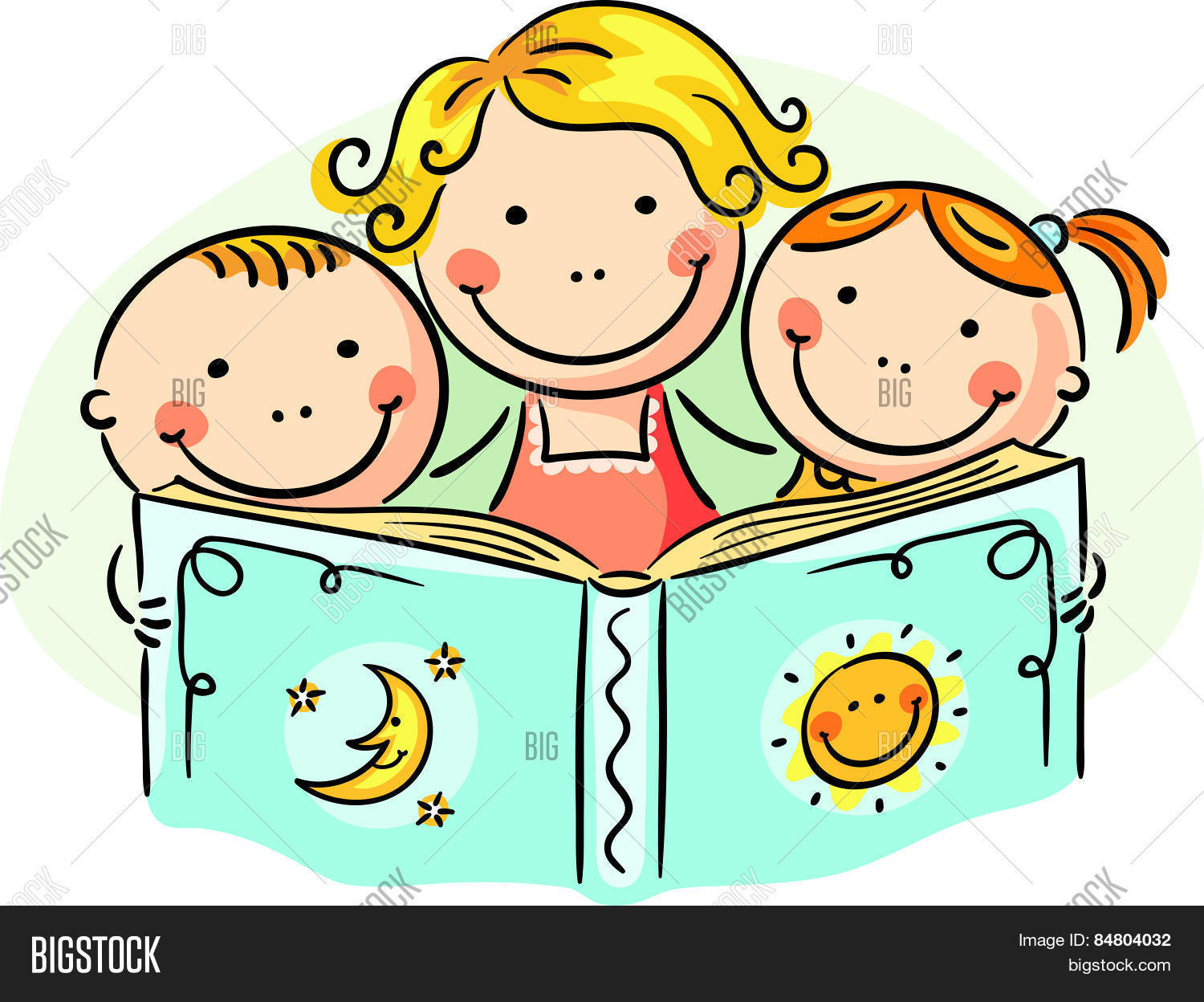 1500x1248 Mother Kids Reading Together Vector Amp Photo Bigstock