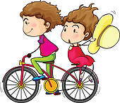 170x145 Clipart Of Kids Riding Bicycle K8577483