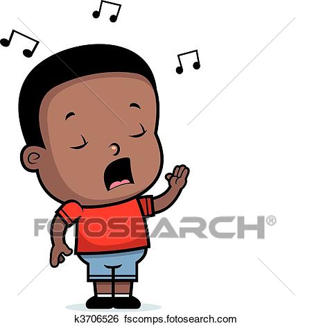 450x470 Clipart Of Boy Singing K3703881