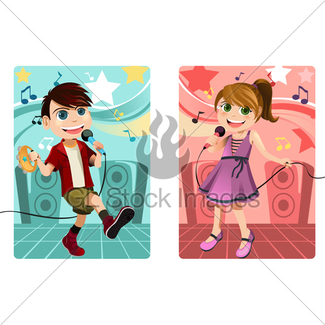 325x325 Singing Kid Gl Stock Images
