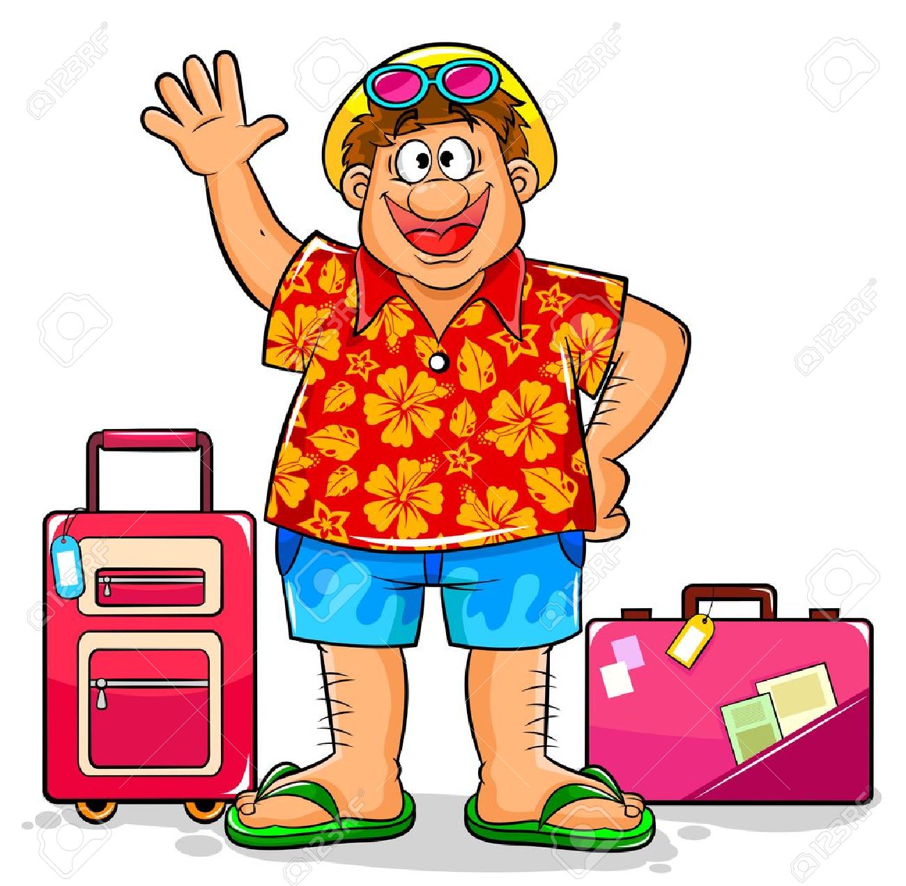 1300x1272 Tourist In Summer Clothes Ready To Visit Tropical Destinations