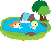 170x138 Kids Swimming In Lake Clipart