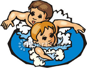 300x236 Children Swimming Royalty Free Clipart Picture