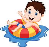 170x164 Clip Art Of Kids Playing In An Outdoor Swimming Pool K17790549