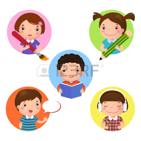 450x450 Illustration Of School Kids Studying In Classroom Royalty Free