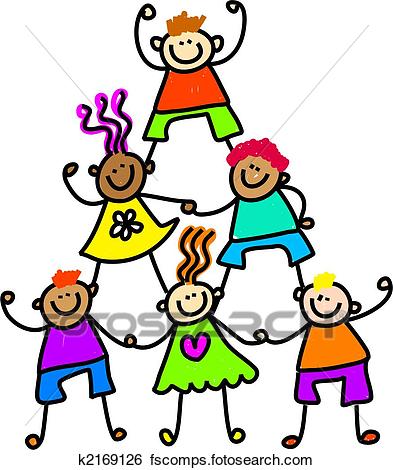 393x470 Stock Illustration Of Teamwork Kids K2169126