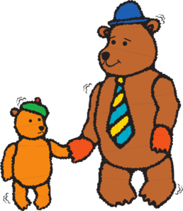 258x297 Father And Child Bear Walking Clip Art
