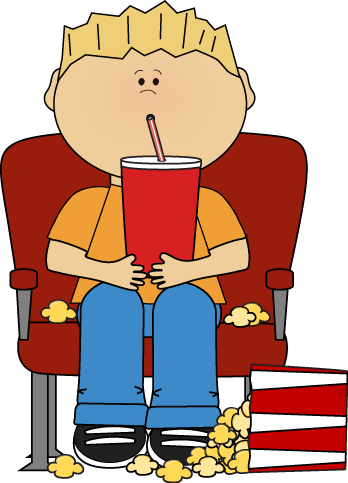 348x483 Kids Watching A Movie Clipart