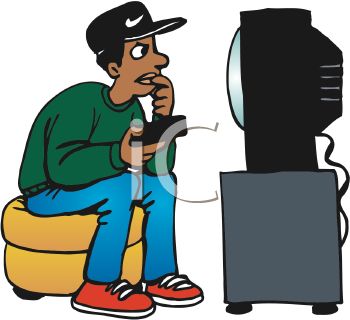 350x320 African American Kid Watching Television