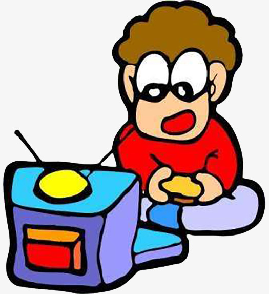 525x573 Hand Painted Children Watching Tv, Children Watch Tv, The Little