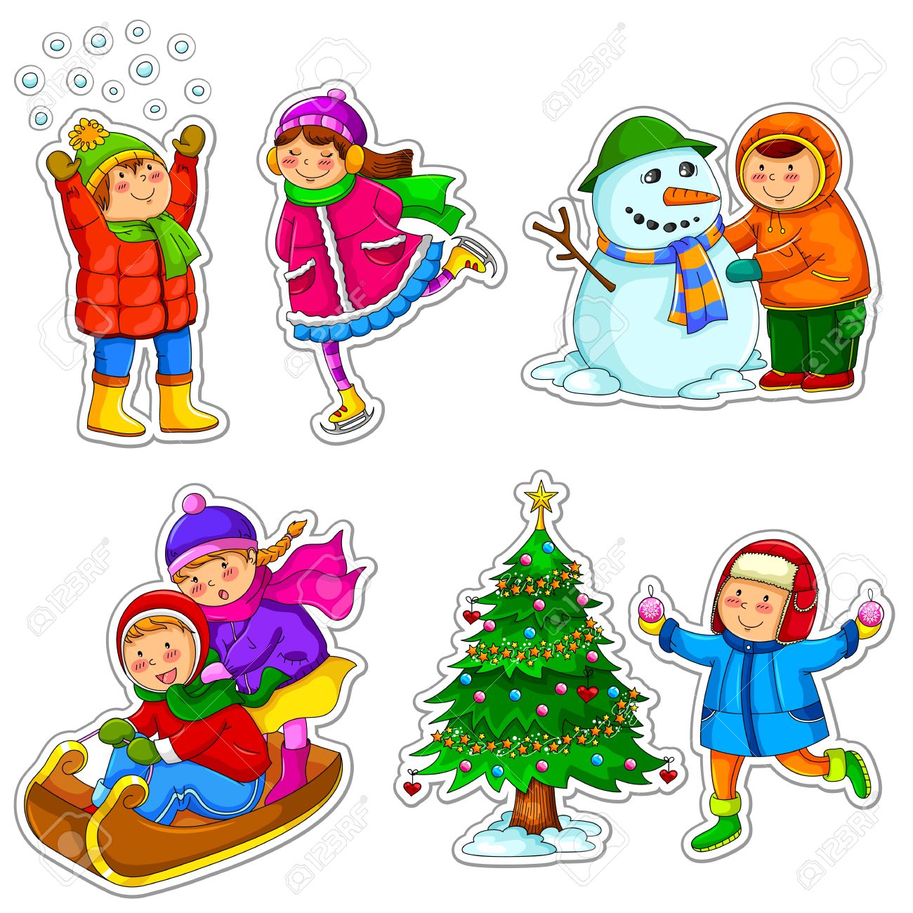 1300x1300 Kinder Im Winter Clipart