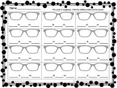 236x177 A Kindergarten Smorgasboard Of Sunglass Addition Kindergarten