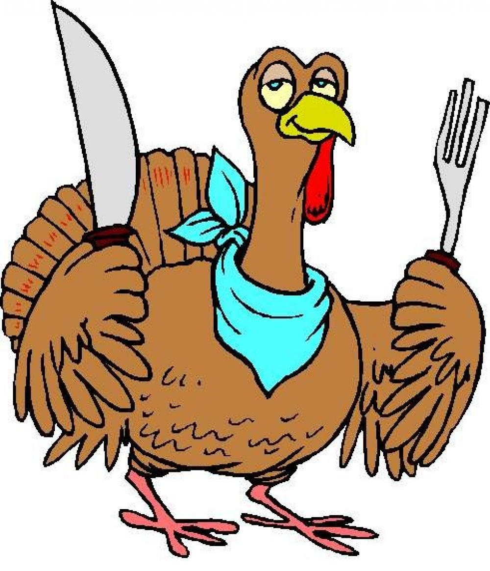 1000x1164 Turkey With Knife And Fork Funny Clip Art