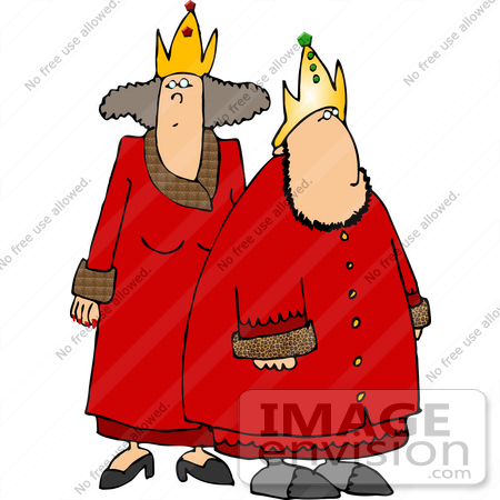 450x450 King And Queen In Red Robes Clipart