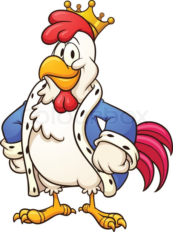 599x800 Cartoon King Chicken. Vector Clip Art Illustration With Simple