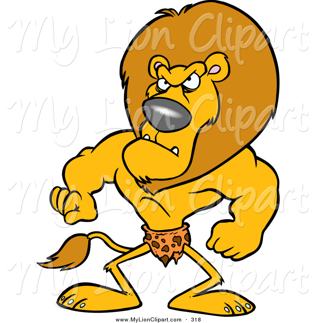1024x1044 Clipart Of A Cartoon Jungle King Lion With Large Muscles By