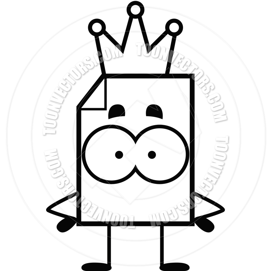 940x940 Paper King (Black And White Line Art) By Cory Thoman Toon