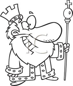 253x300 Black And White Cartoon Of A King Holding A Scepter