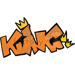 300x300 Royalty Free Graffiti King Writing 372424 Vector Clip Art Image