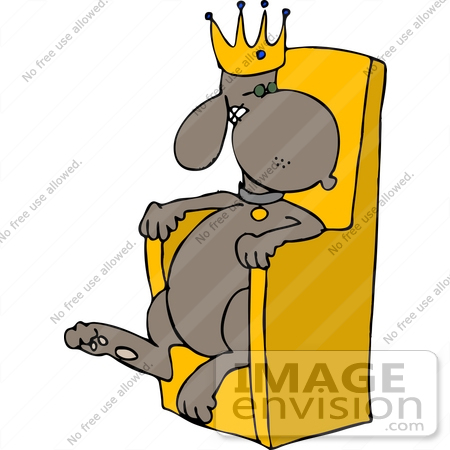 450x450 King Dog In A Crown, Sitting On A Throne Clipart