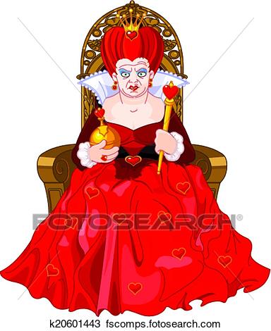 384x470 Clipart Of Angry Queen On Throne K20601443