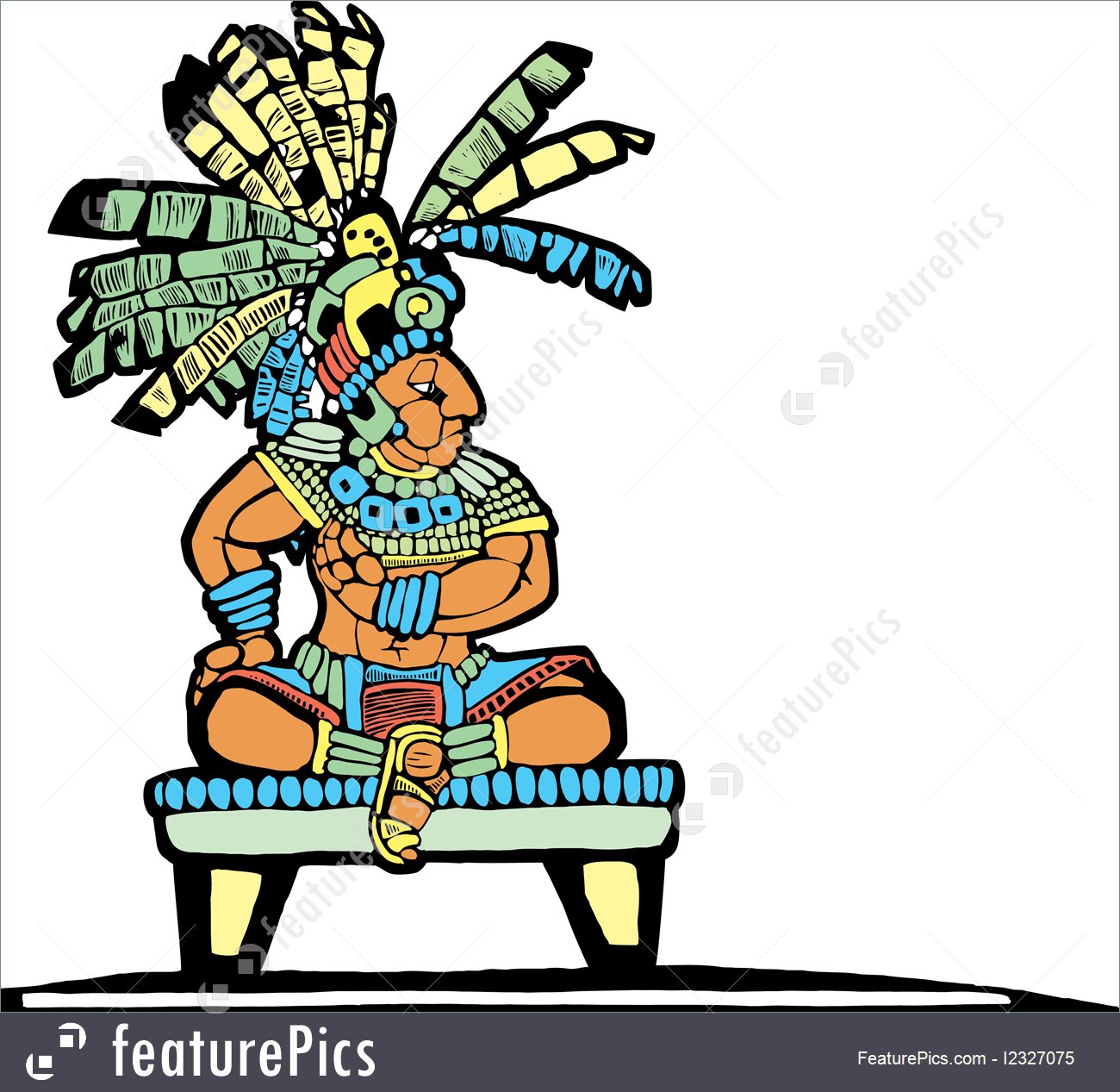 1300x1267 Illustration Of Mayan King
