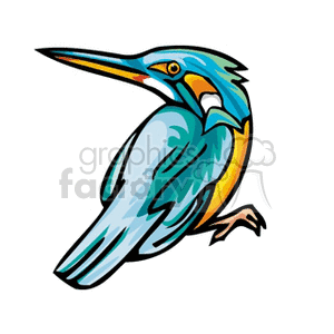 300x300 Royalty Free Blue Breasted Kingfisher 130243 Vector Clip Art Image