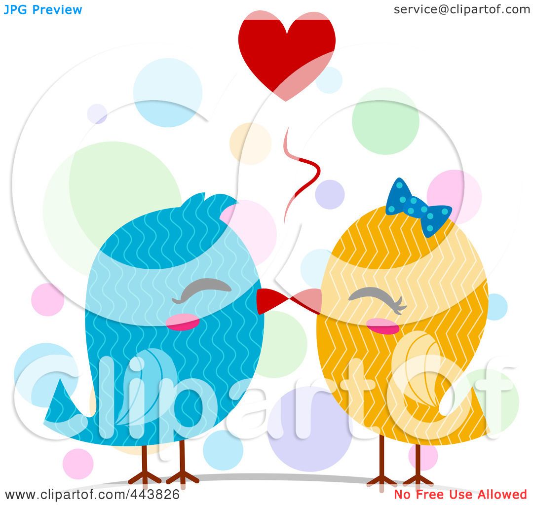 1080x1024 Royalty Free (Rf) Clip Art Illustration Of Kissing Love Birds By