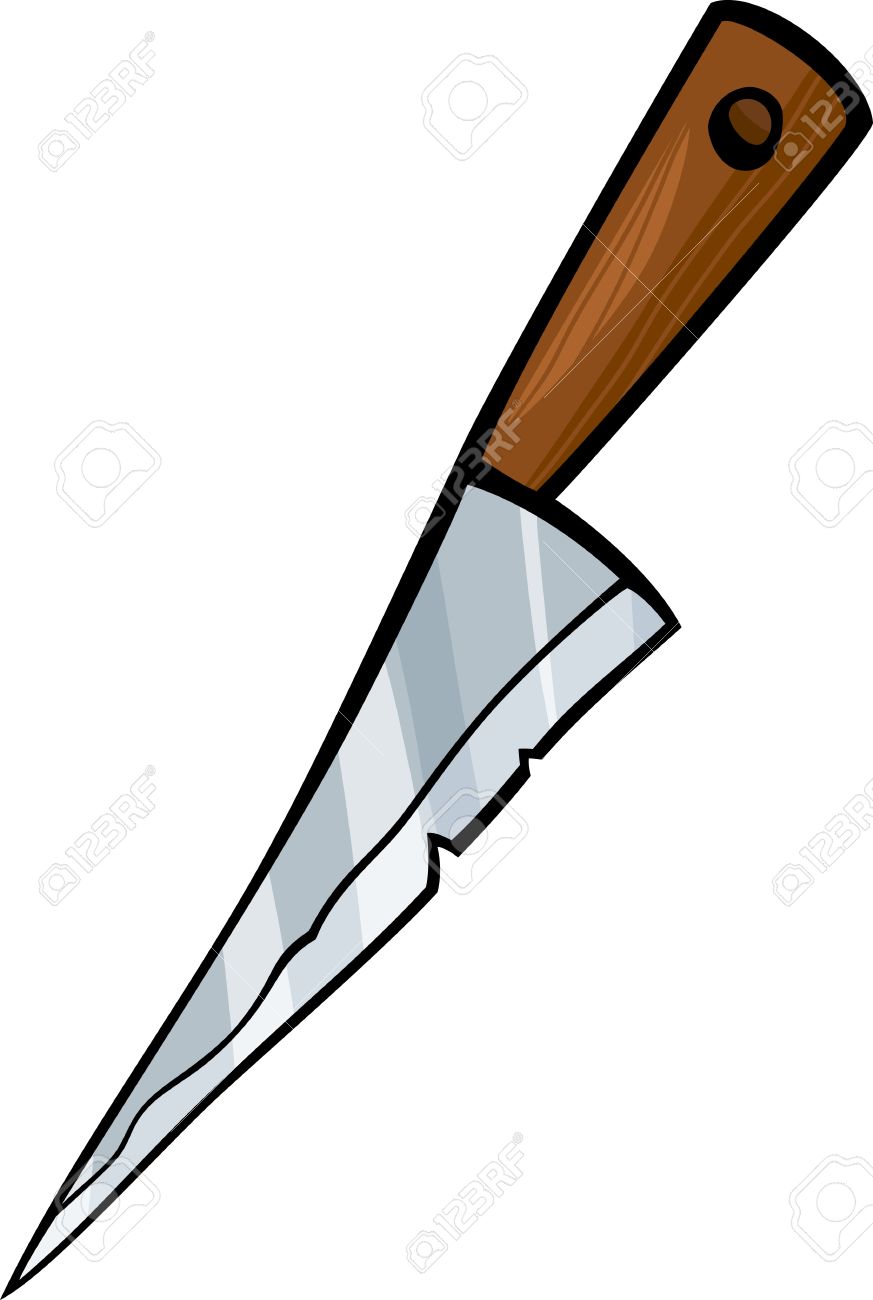 873x1300 Cartoon Illustration Of Kitchen Knife Clip Art Royalty Free